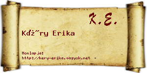 Kéry Erika névjegykártya